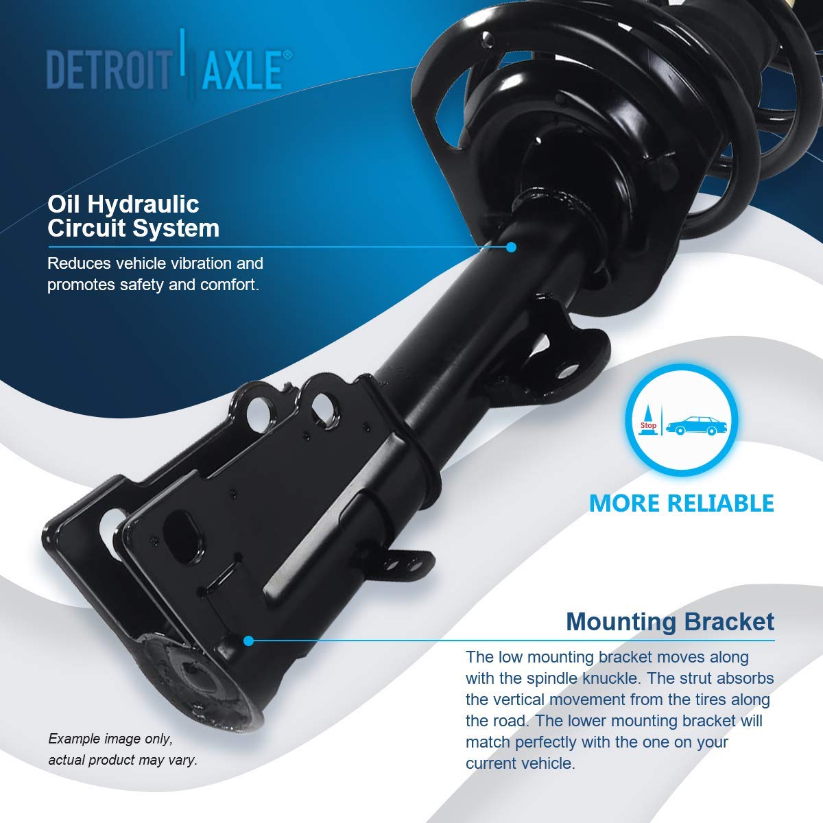 Detroit Axle - Struts Shocks For 08-19 Dodge Grand Caravan 08-16 Chrysler Town & Country [Exc. Nivomat Rear Sus.] 2 Front Struts W/Coil Springs 2 Rear Shock Absorbers Replacement Suspension Kit