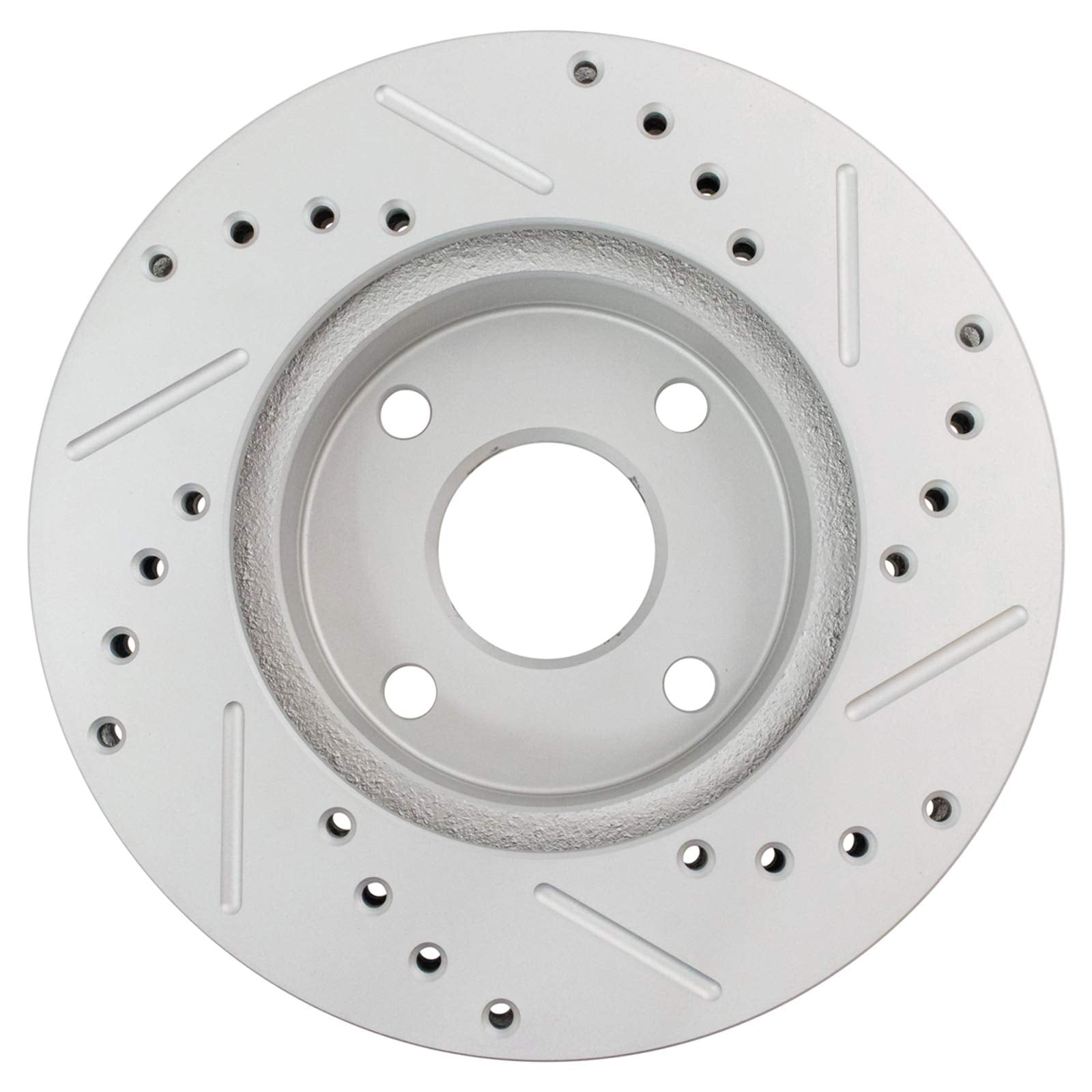 Trq Front Performance Brake Rotors Set Premium G-Coated Cross Drilled & Slotted Compatible With 1990-1993 Mazda Miata