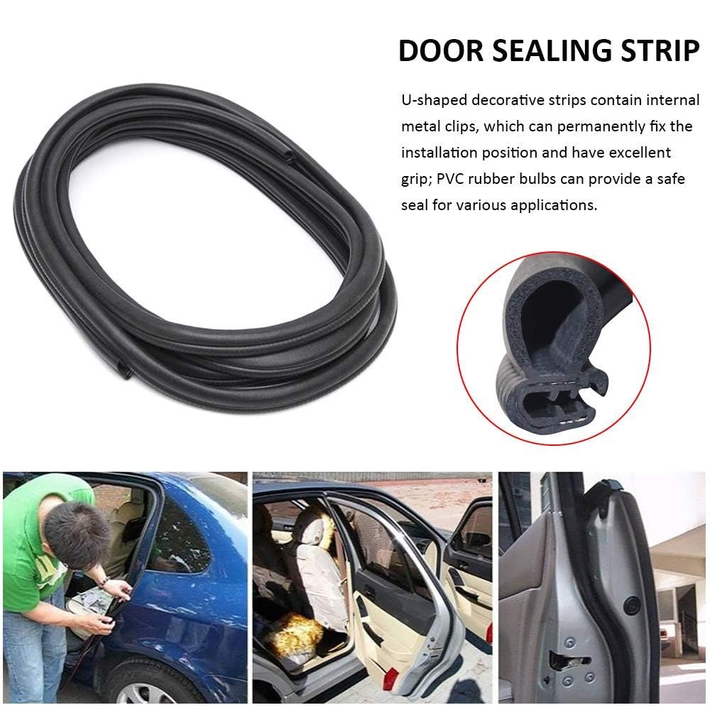 Dgsl Car Weather Stripping, 50Ft Automotive Door Seal Strip With Side Bulb Rubber Seal For Cars, Boats, Trucks, Rvs