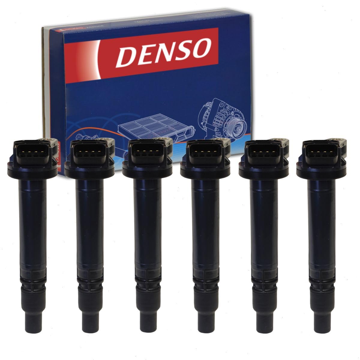 6 pc DENSO Direct Ignition Coils compatible with Toyota Sienna 3.5L V6 2007-2016