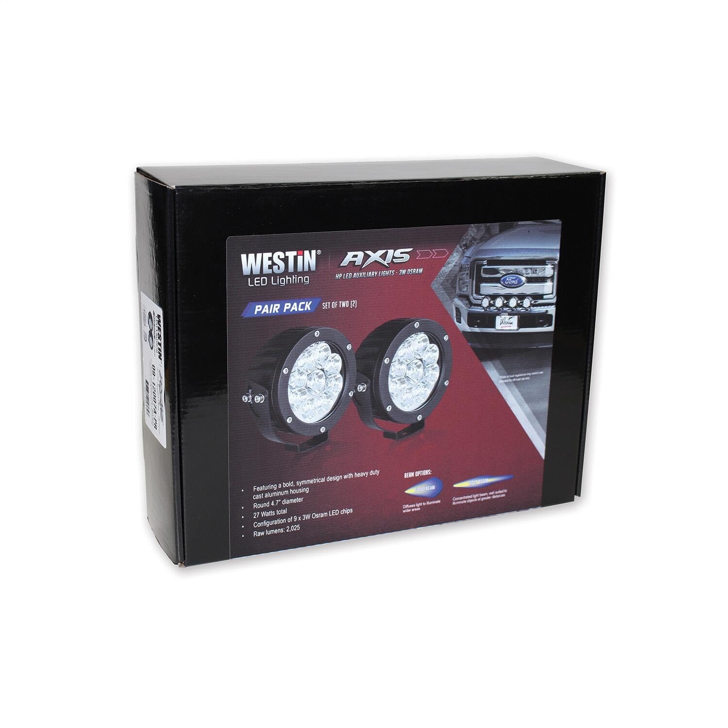 Westin 09-12007B-Pr Black Axis Led Aux Light