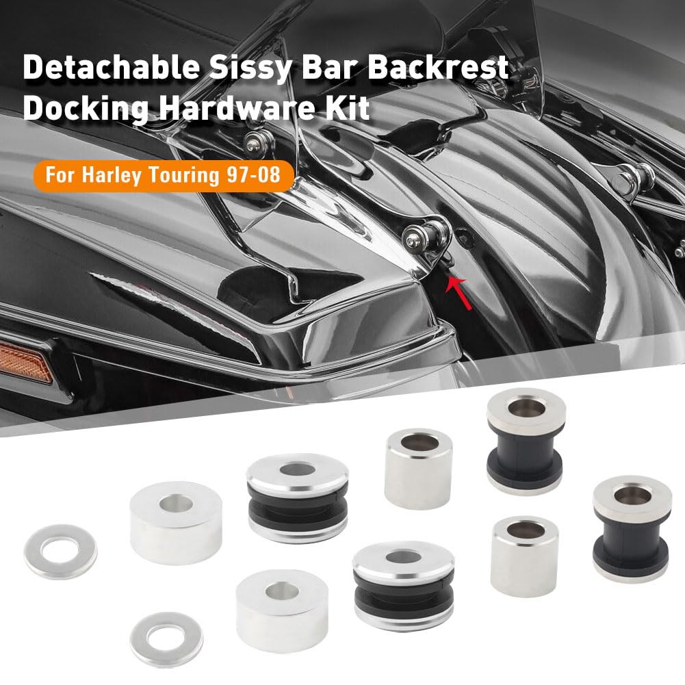 Newsmarts Detachable Sissy Bar Backrest Docking Hardware Kit Fit For Harley Touring Road King Road Glide Electra Glide 1997 1998