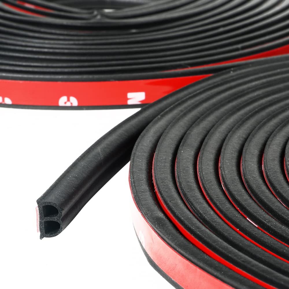 65.6 Ft Car Seal Strip,Car Weather Stripping For Car Window And Door, Universal Self Adhesive Auto Rubber Weather Draft Seal Strip,B-Shaped Rubber Seal Strip For Car, Truck, Pickups, Boats, And Rvs