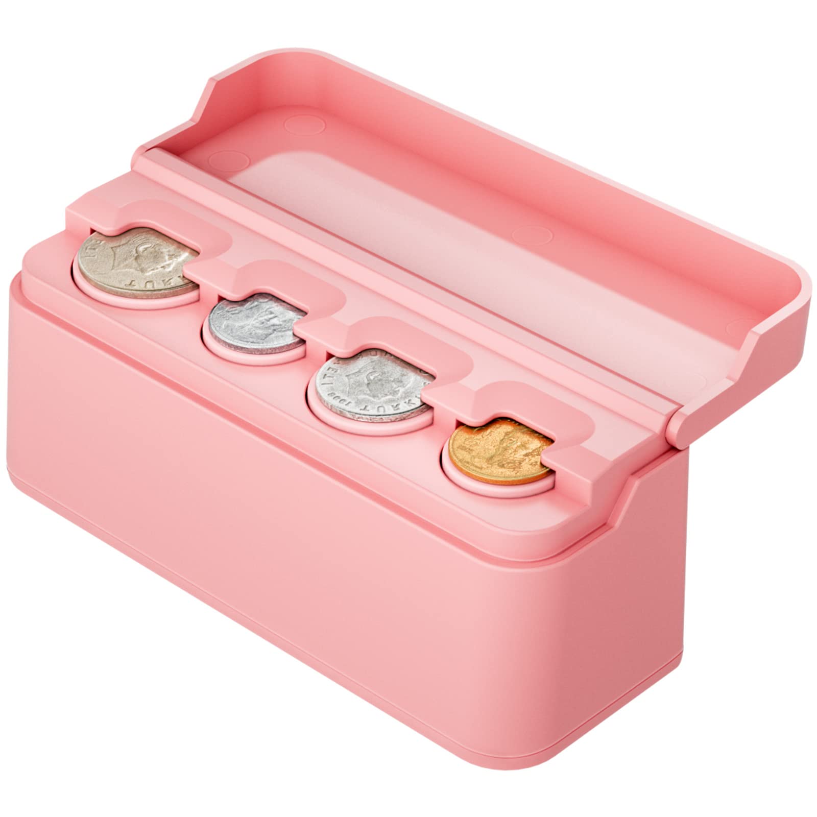 Joytutus Coin Holder For Car Change Organizer Universal Storage Coin Money Dispenser Fit For Most Car Trucks Accessories(Pink, 1