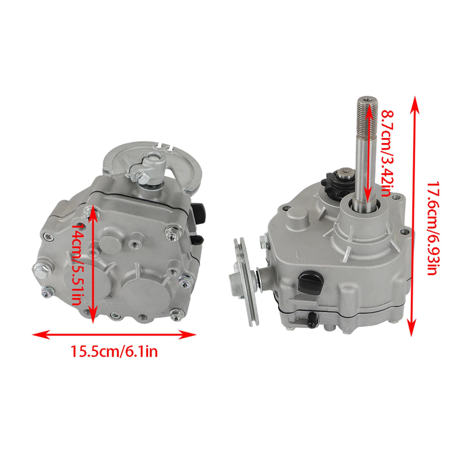 marddpair Go Kart Gearbox Replacement for 2HP-13HP Engine, 3 Shift Modes, TAV30 Series, 10T #40/41 & 12T #35