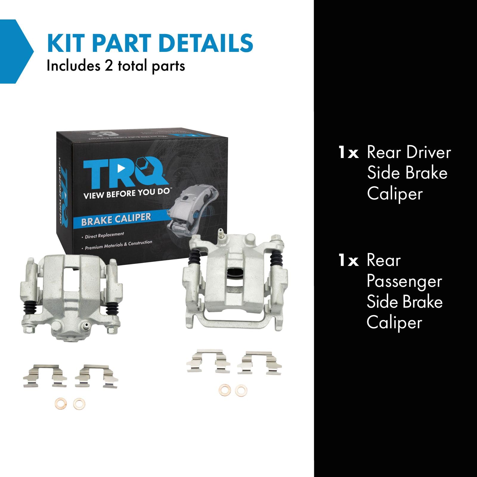 Trq Rear Brake Caliper Set Compatible With 2005-2007 Infiniti G35 2006-2009 M35 M45 Nissan 350Z