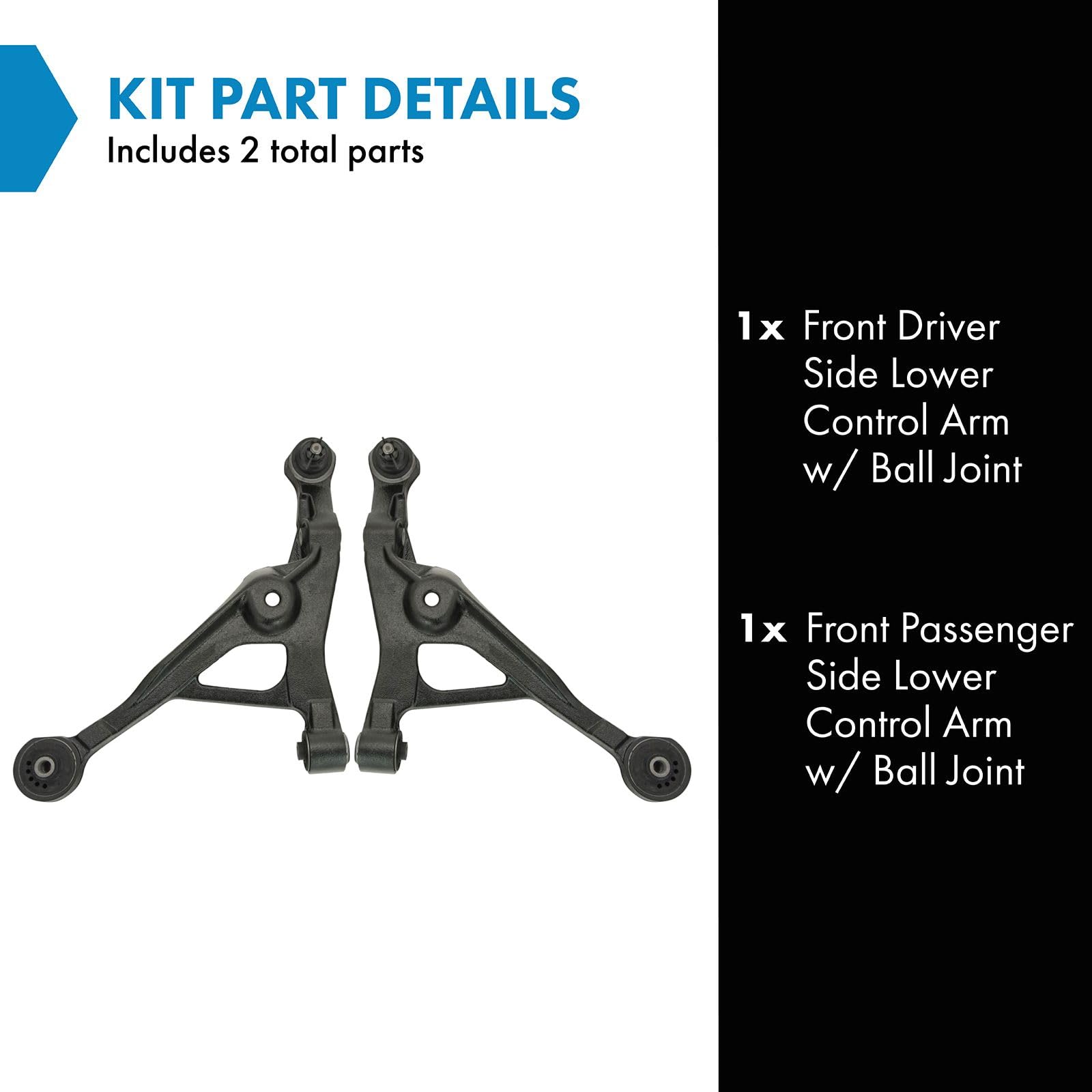 Trq Front Lower Control Arm With Ball Joint Set Compatible With 1995-2000 Chrysler Cirrus 1996-2006 Sebring 1995-2006 Dodge Stra