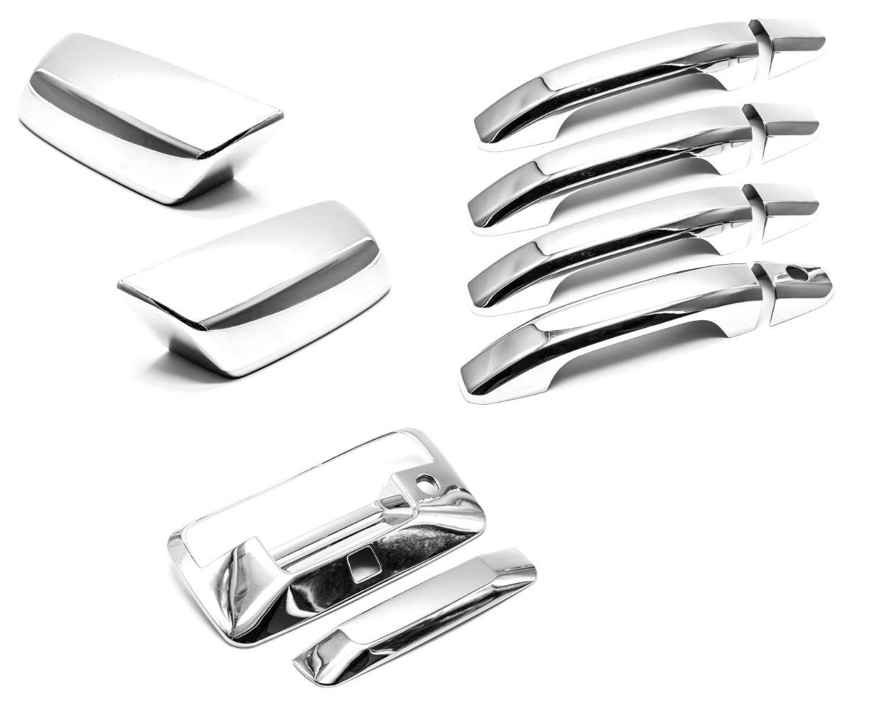 Sizver Chrome Combo Set Covers Compatible With Chevy Silverado 1500 Crew/4DR Model Only