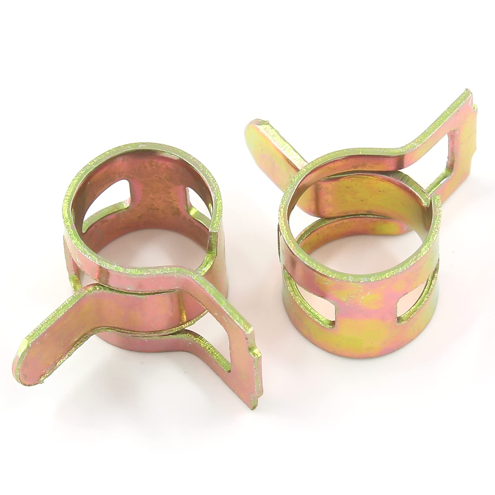 Rierdge 60 Pcs 8Mm Id Spring Band Type Clamps, 5/16'' Fuel Hose Clamps Fasteners, Golden Spring Hose Clip For Fuel Hose Line Wat