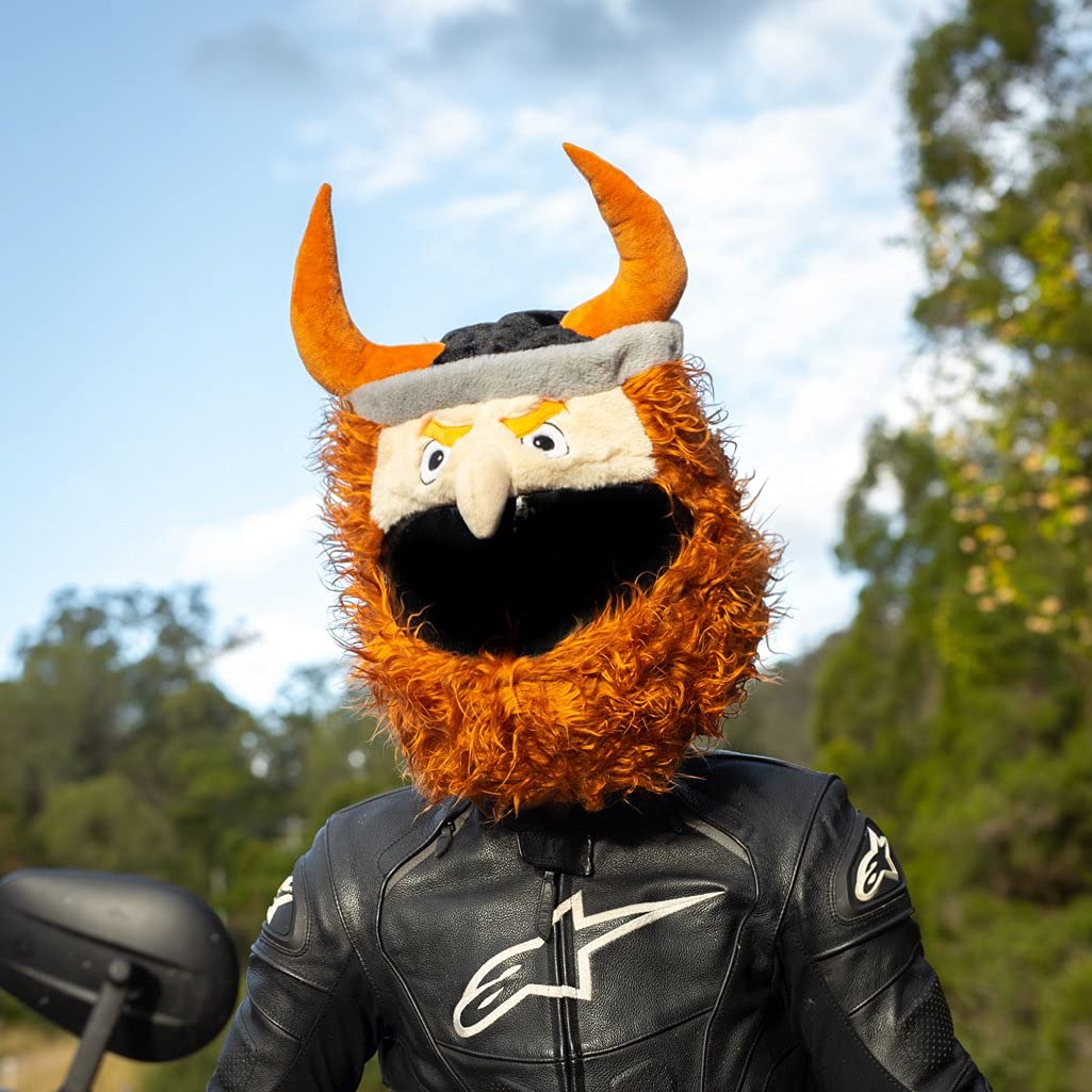 Moto Loot Helmet Cover - Fun Viking Design, One Size, Thermoplastic Material, Cover Only (Helmet Not Included)