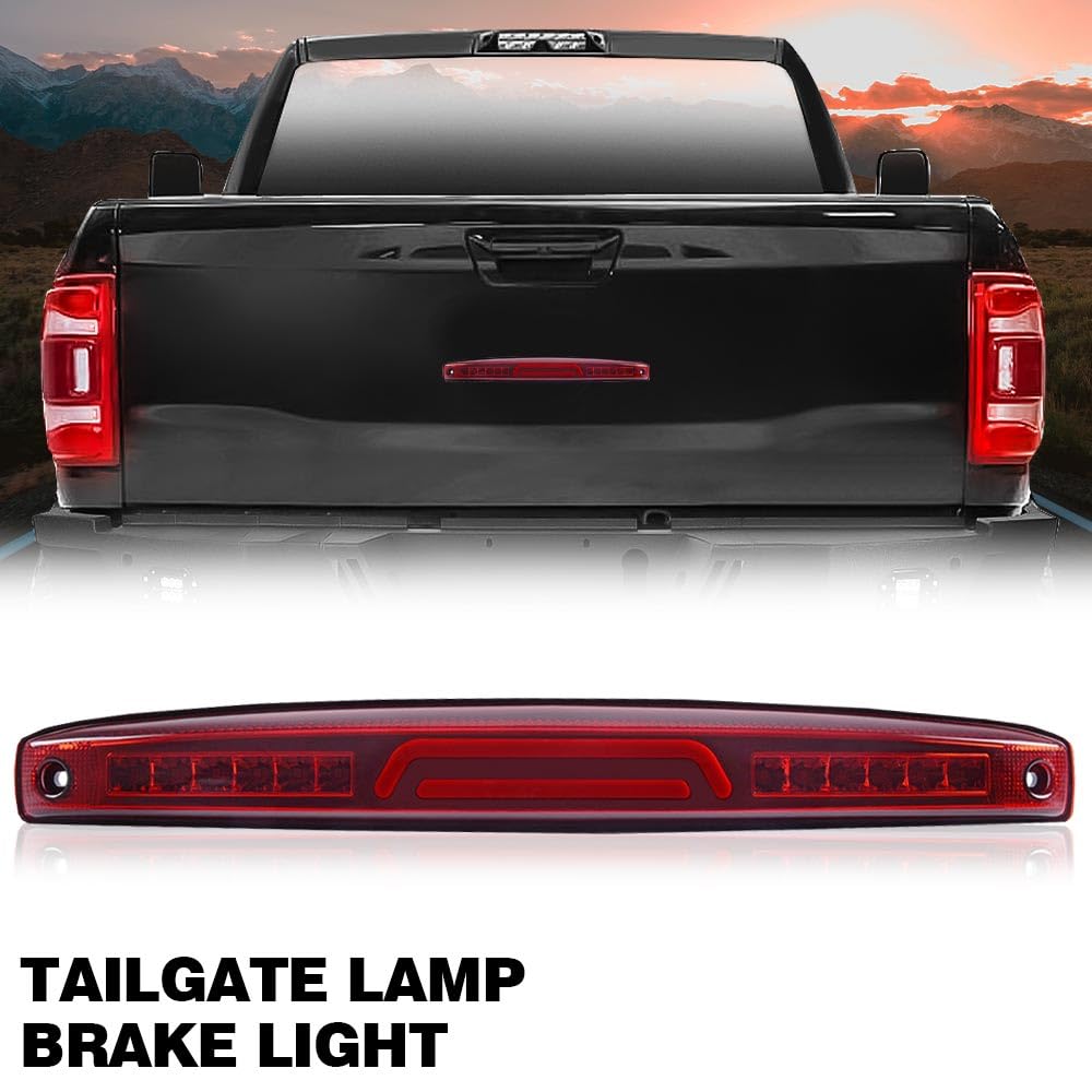 G-Plus Led Third 3Rd Brake Light Compatible With Dodge Ram 2500 3500 2003-2006 High Mount Stop Cargo Lamp Red Lens Chrome Housin
