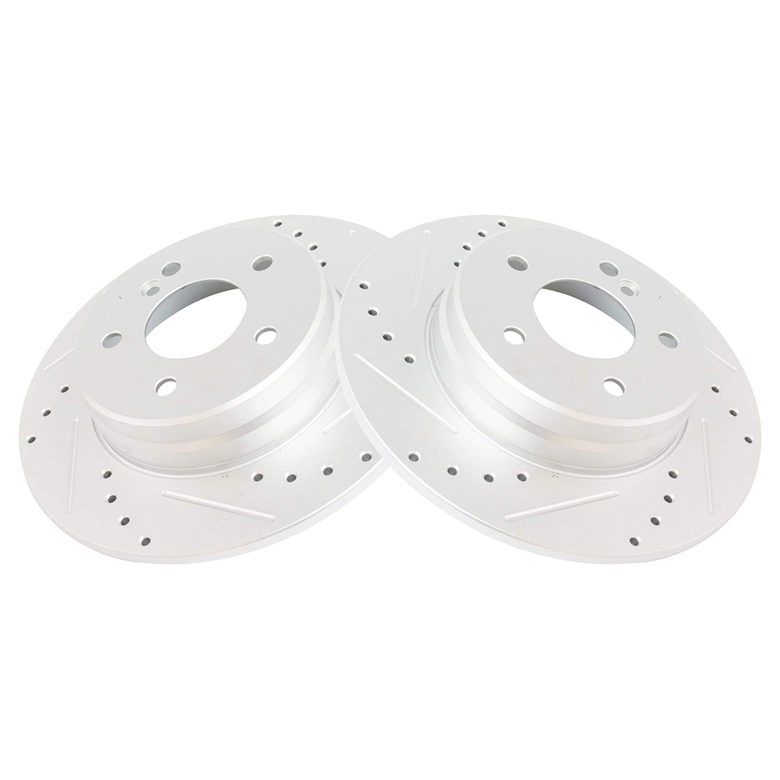 Trq Rear Performance Brake Rotor Drilled Slotted Pair Set For Mercedes Benz C230 / C240 / C280 / C320 / C350 / C36 Amg / Clk320