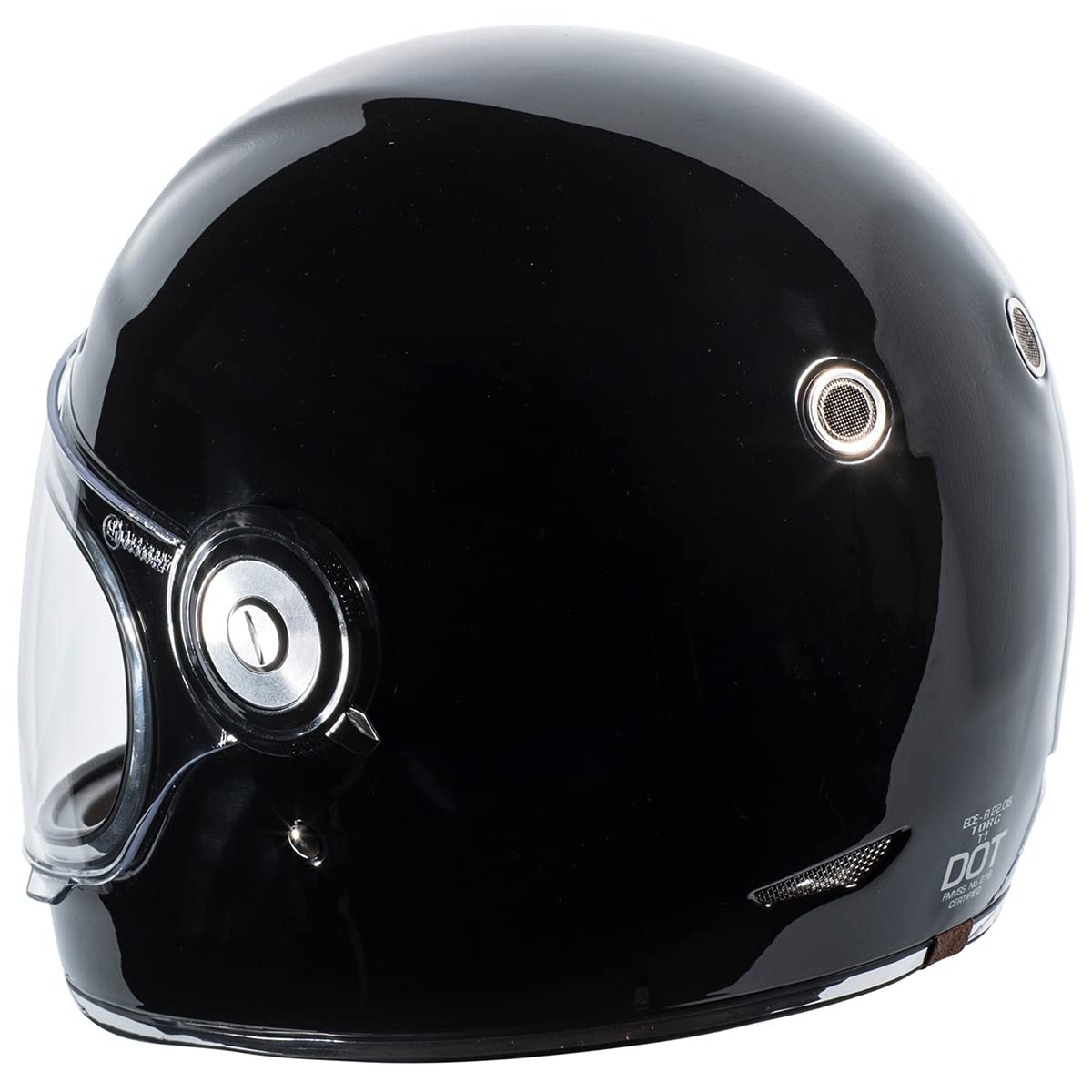 Torc T1 Unisex-Adult Retro Full Face Motorcycle Helmet (Gloss Black, Xx-Large)
