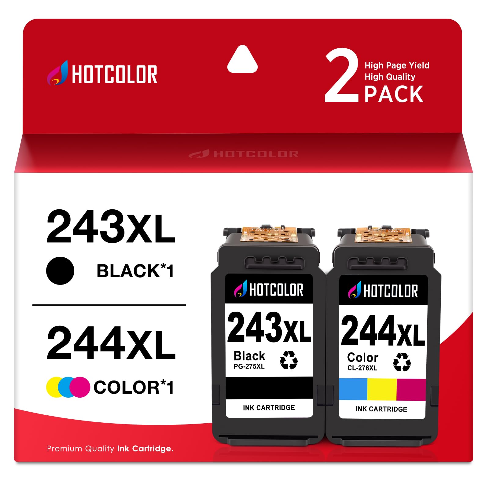 Hotcolor Pg-243 Cl-244 Replacement For Canon 243 And 244 Ink Cartridges For Canon 243 Black Ink For Canon Mg2522 Printer Ink Car