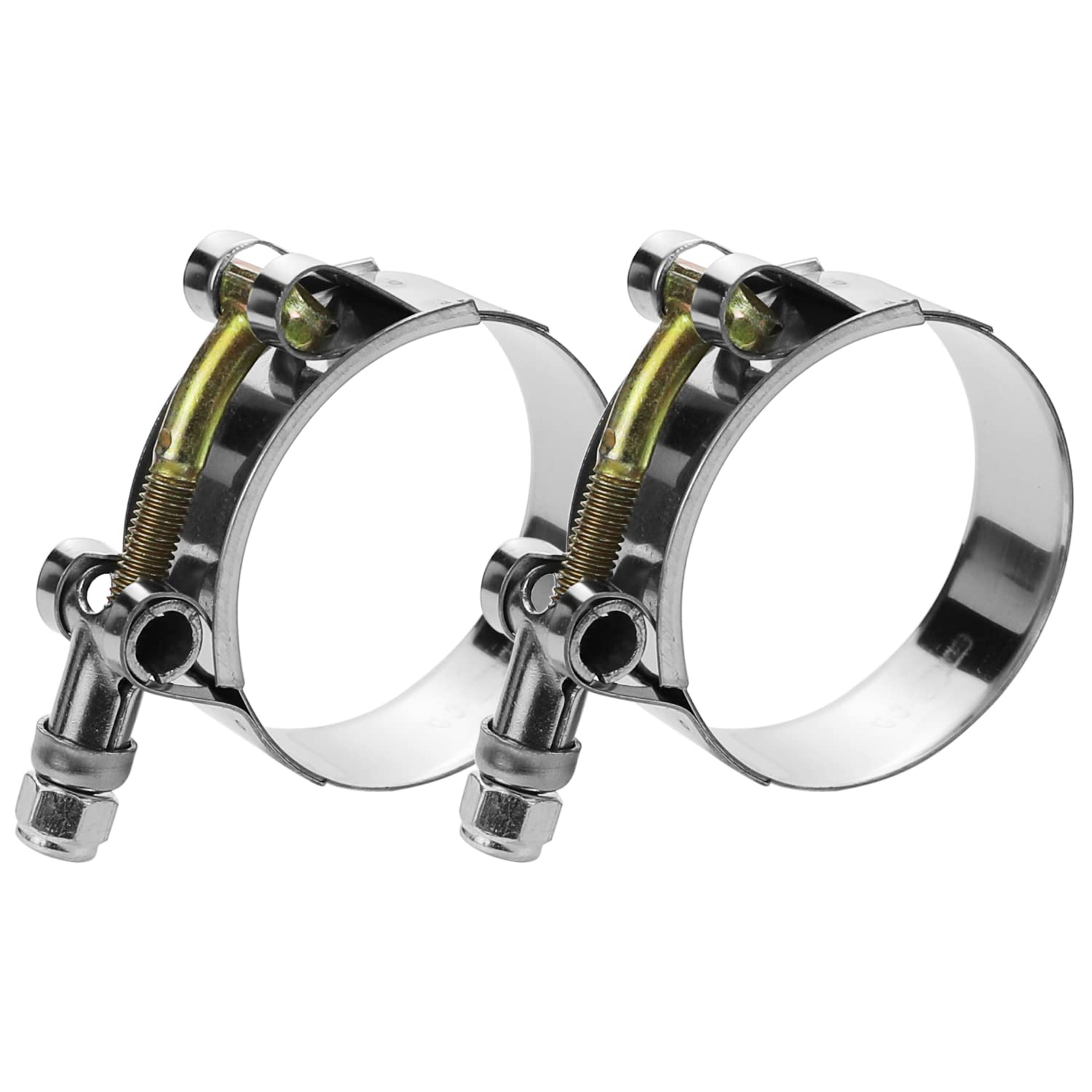 Wysiwyka 2 Pack 2.25 T-Bolt Hose Clamps, 304 Stainless Steel Turbo Intake Clamp, Working Range 63Mm-71Mm For 2.25 Hose Id