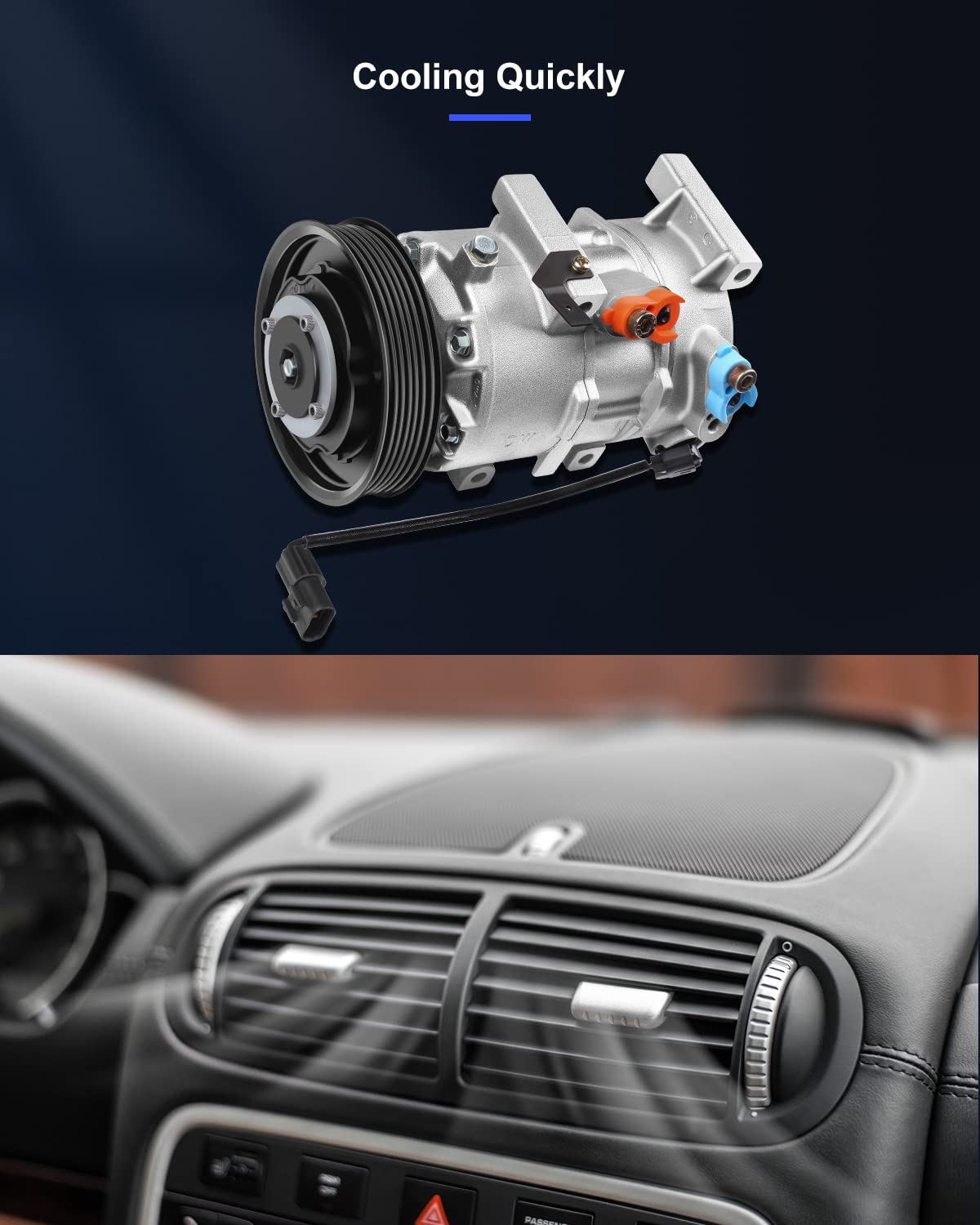 ECCPP AC Compressor for Hyundai Accent & Kia Rio 1.6L (2012-2017) - Fast Cooling, Model 104115-5211-1615561
