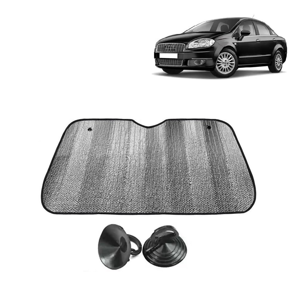 Car Windshield Sun Shade UV Rays Protector Silver Sunshade Solar Reflective suitable for Fiat Linea