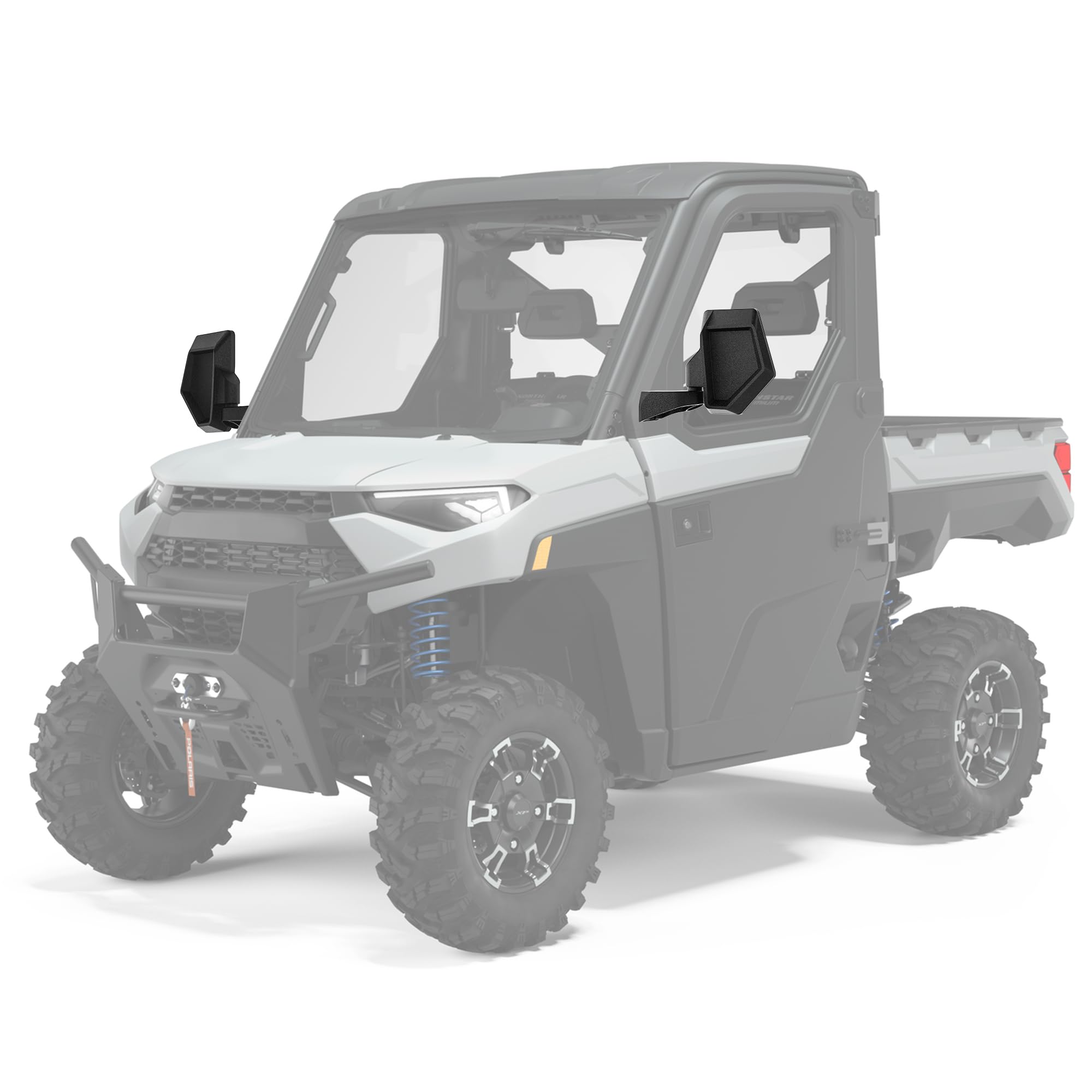 Esploratori Ranger Side Mirrors - Door Mounted, 7.95"x5.7", ABS, Black, Compatible with 2018-24 Polaris Ranger CREW SP XP 570 100