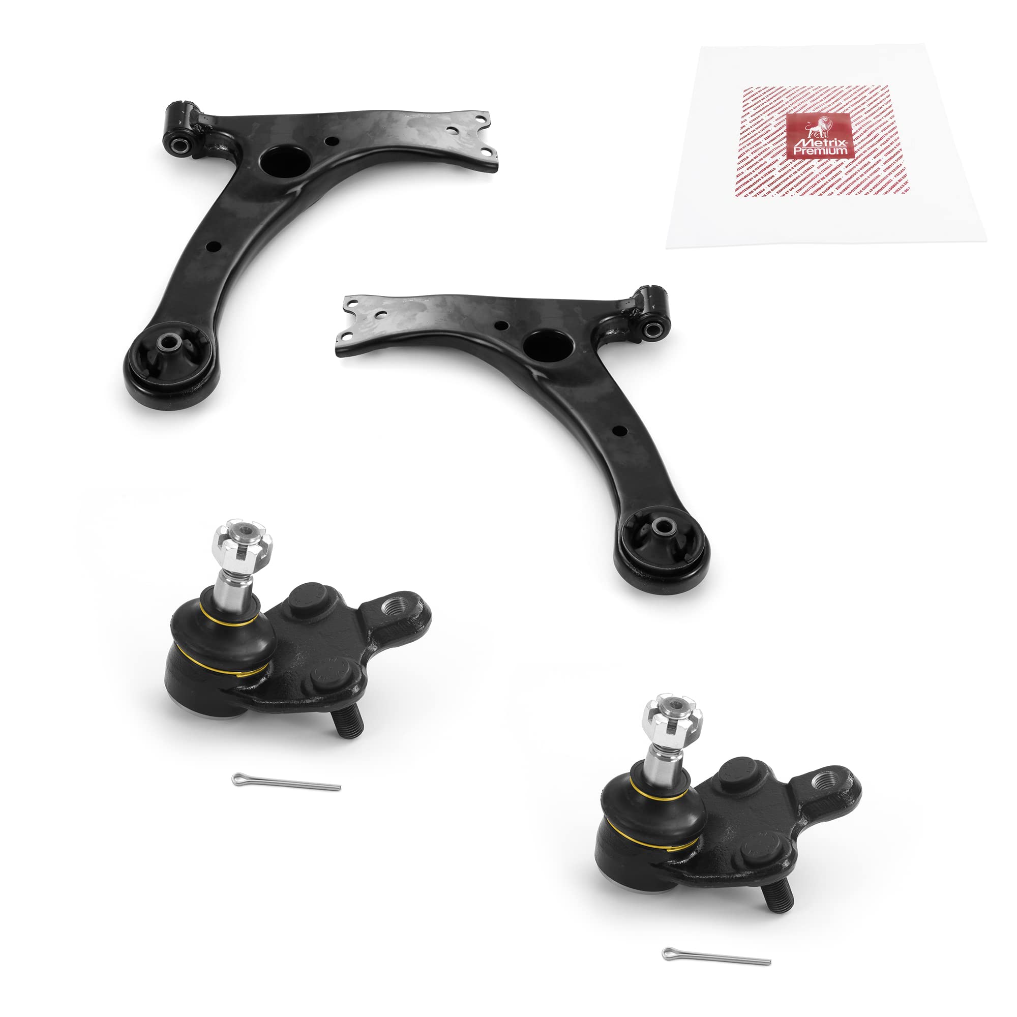 Metrix Premium Chassis Parts - 4 Pc Front Lower Control Arm & Ball Joint Kit Fits 03-08 Pontiac Vibe, 03-08 Toyota Matrix, 05-10