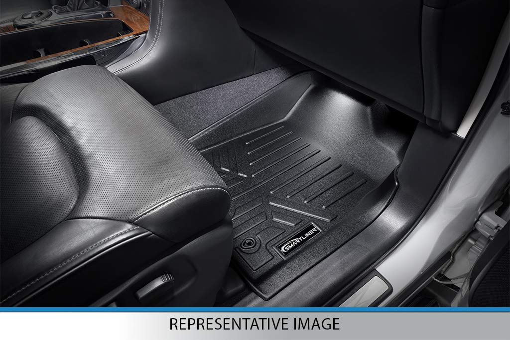 Smartliner Custom Fit Floor Mats 2 Row Liner Set Black Compatible With 2017-2024 Honda Ridgeline Crew Cab - All Models