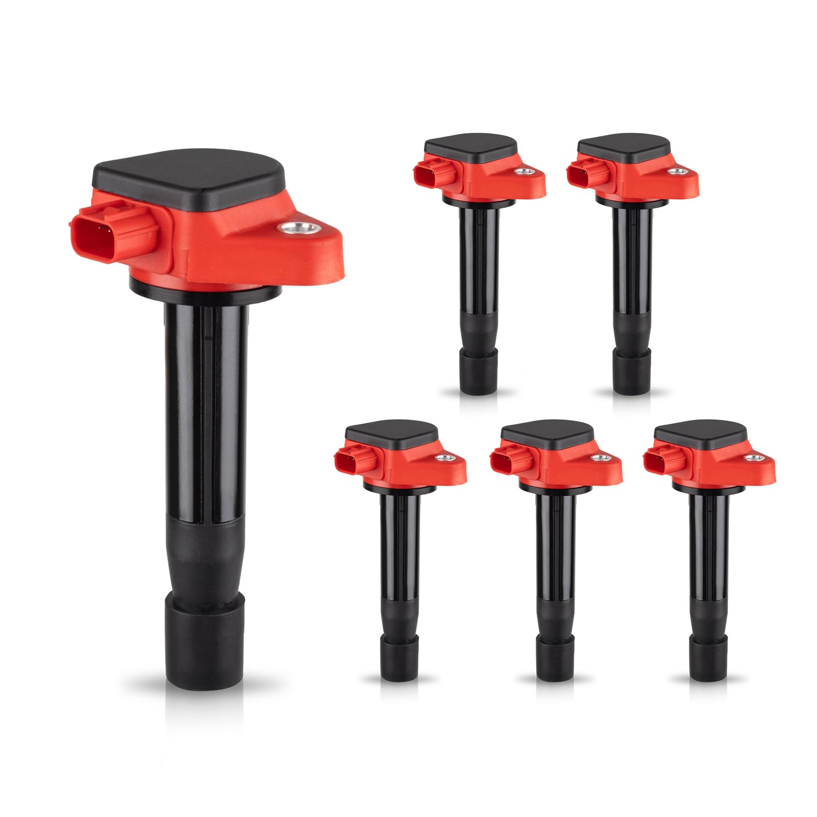 ENA Red Ignition Coil Pack of 6 for 3.5L 2008 2009 2010 2011 2012 2013 2014 2015 2016 2017 Compatible with Honda Acura Odyssey A