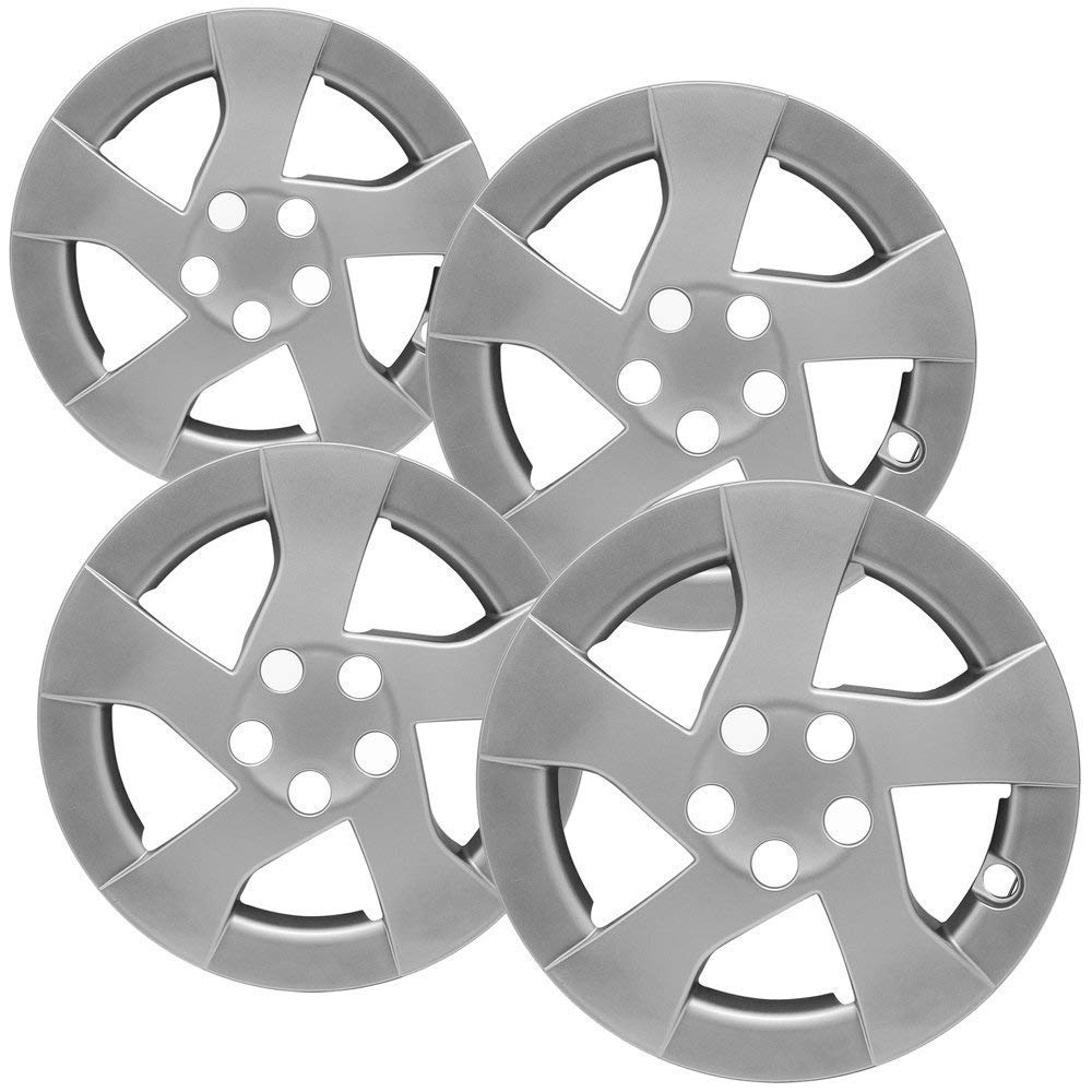 Oxgord 15 Inch Hubcaps Best For 10-11 Toyota Prius - (Set Of 4) Wheel Covers 15In Hub Caps Silver Rim Cover - Car Accessories Fo