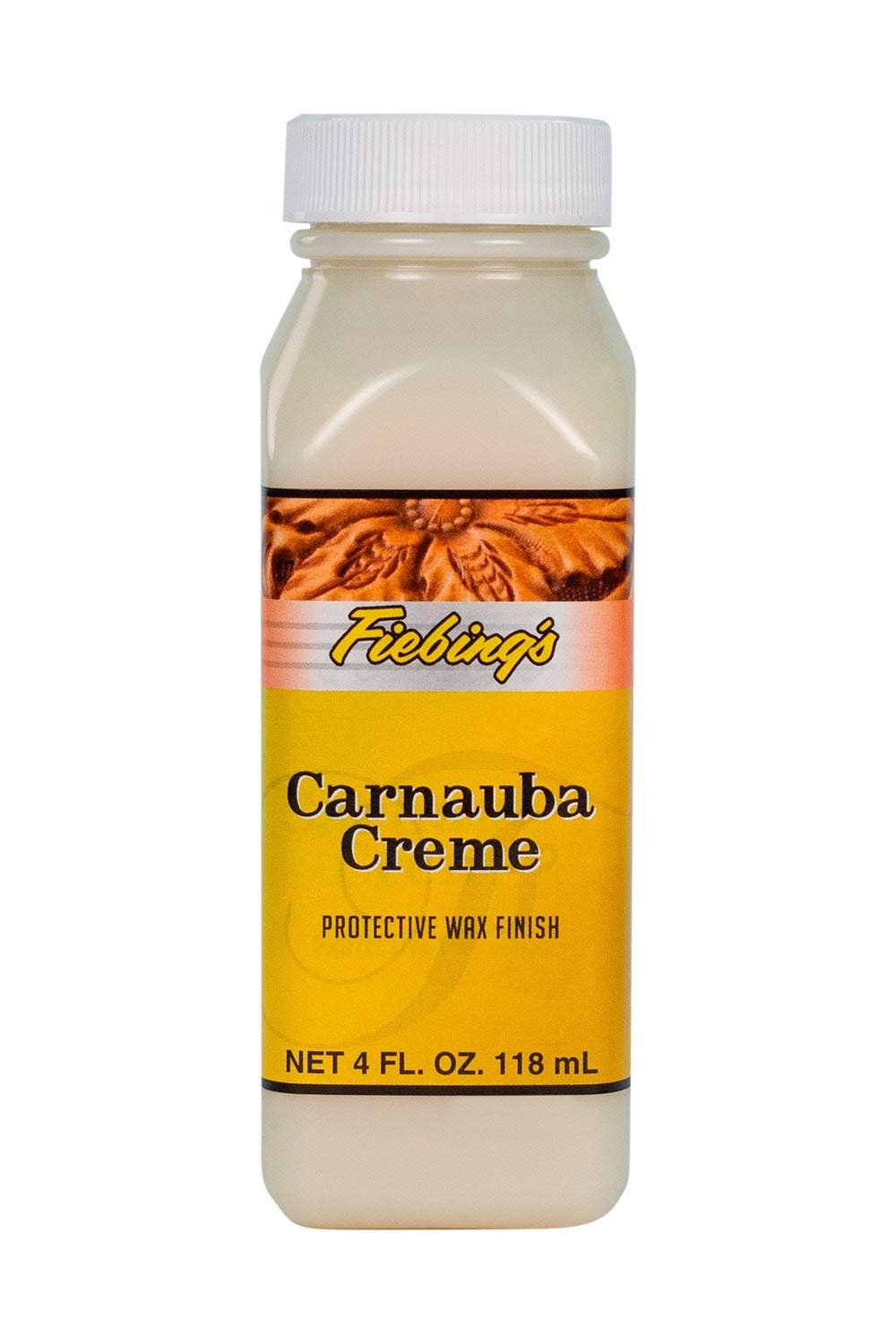 Fiebing'S Carnauba Wax (4 Oz) - Protective Leather Wax Creme Resists Fingerprints & Scuff Marks - Flexible, High Gloss Top Coat 