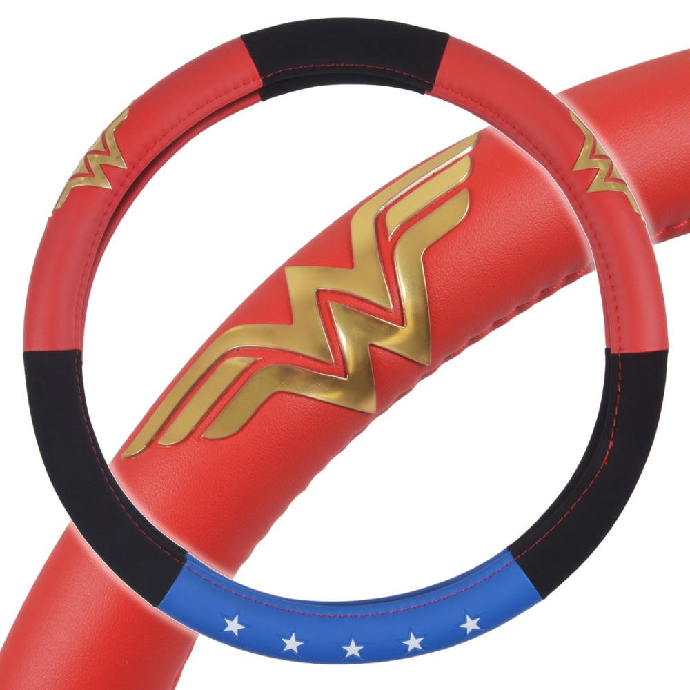 Bdk Warner Bros Dc Comics Wonder Woman Steering Wheel Cover - Car Accessories For Women, Superhero Heroine Gift Ideas, Original