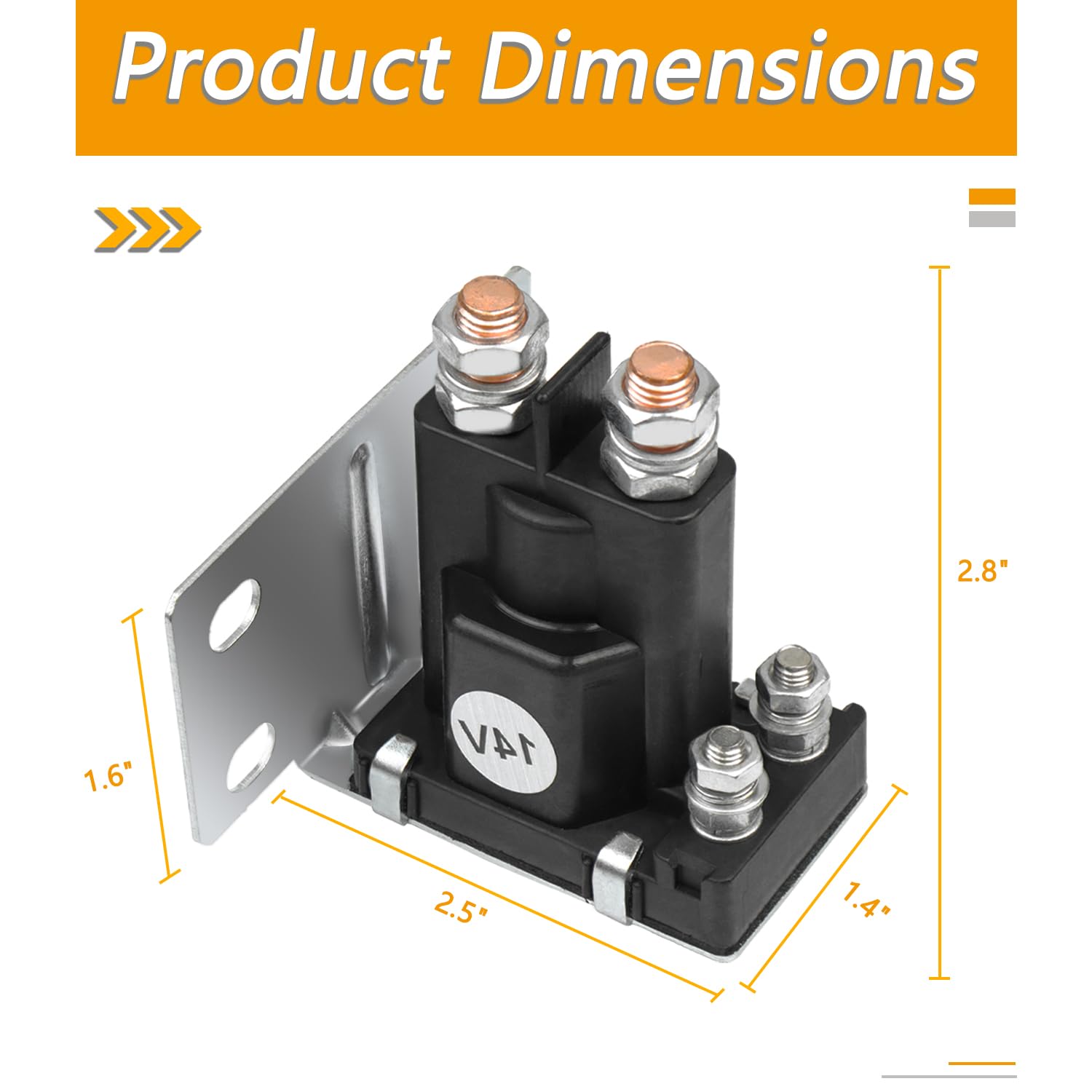 14V Golf Cart Solenoid Compatible With Ezgo Txt Gas Golf Cart 1994-Up 4 Terminal Solenoid Replace 27153G01, 612813