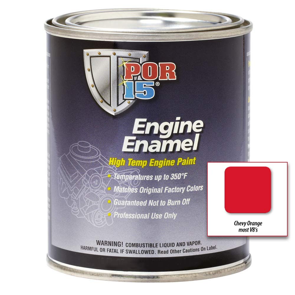 Por-15 Engine Enamel, High Temperature Engine Paint, 16 Fluid Ounces, Chevy Orange…