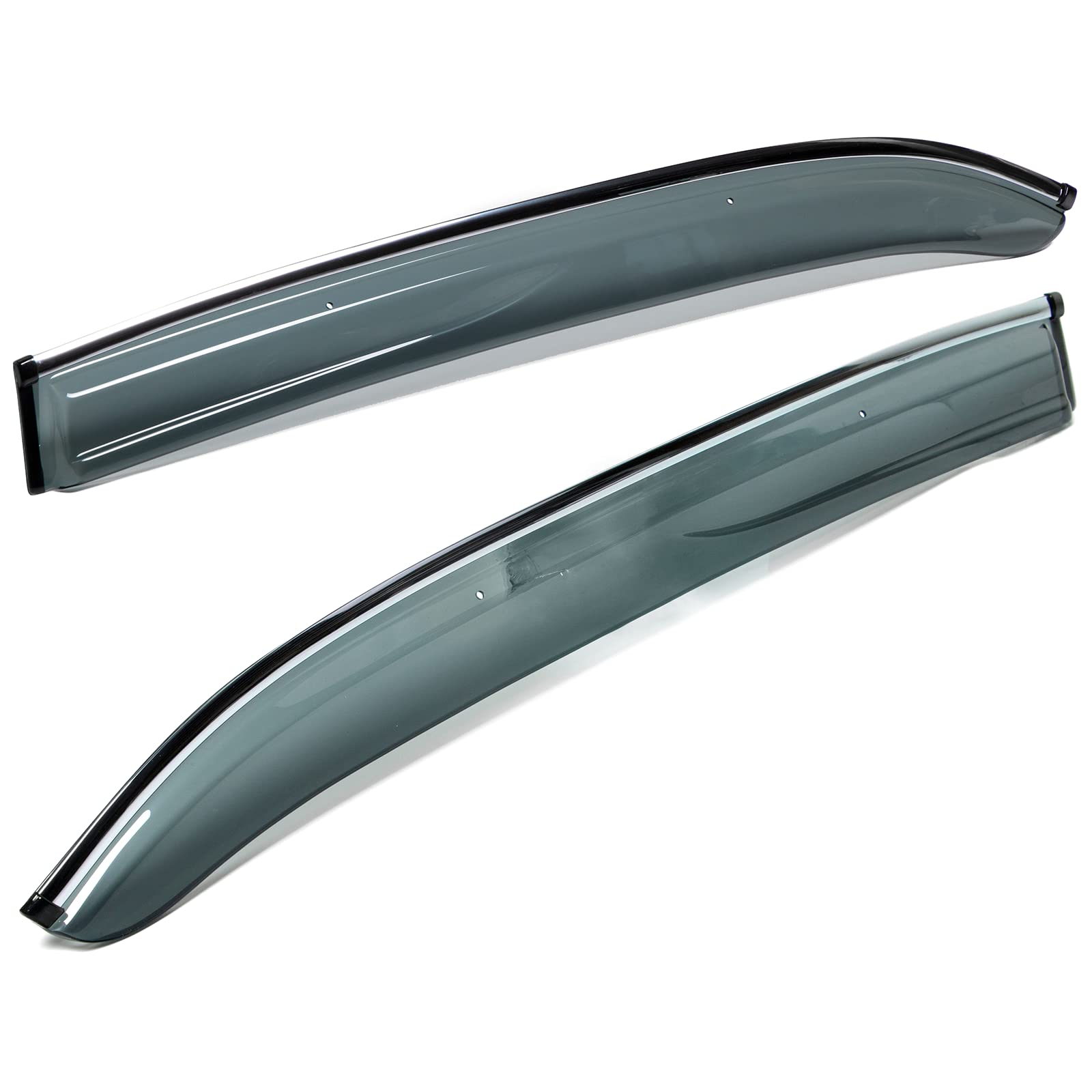 Ikon Motorsports Tape On Window Visors With Chrome Trim, Compatible With 2018-2024 Toyota Camry, Smoke Tinted Acrylic Rain Sun G