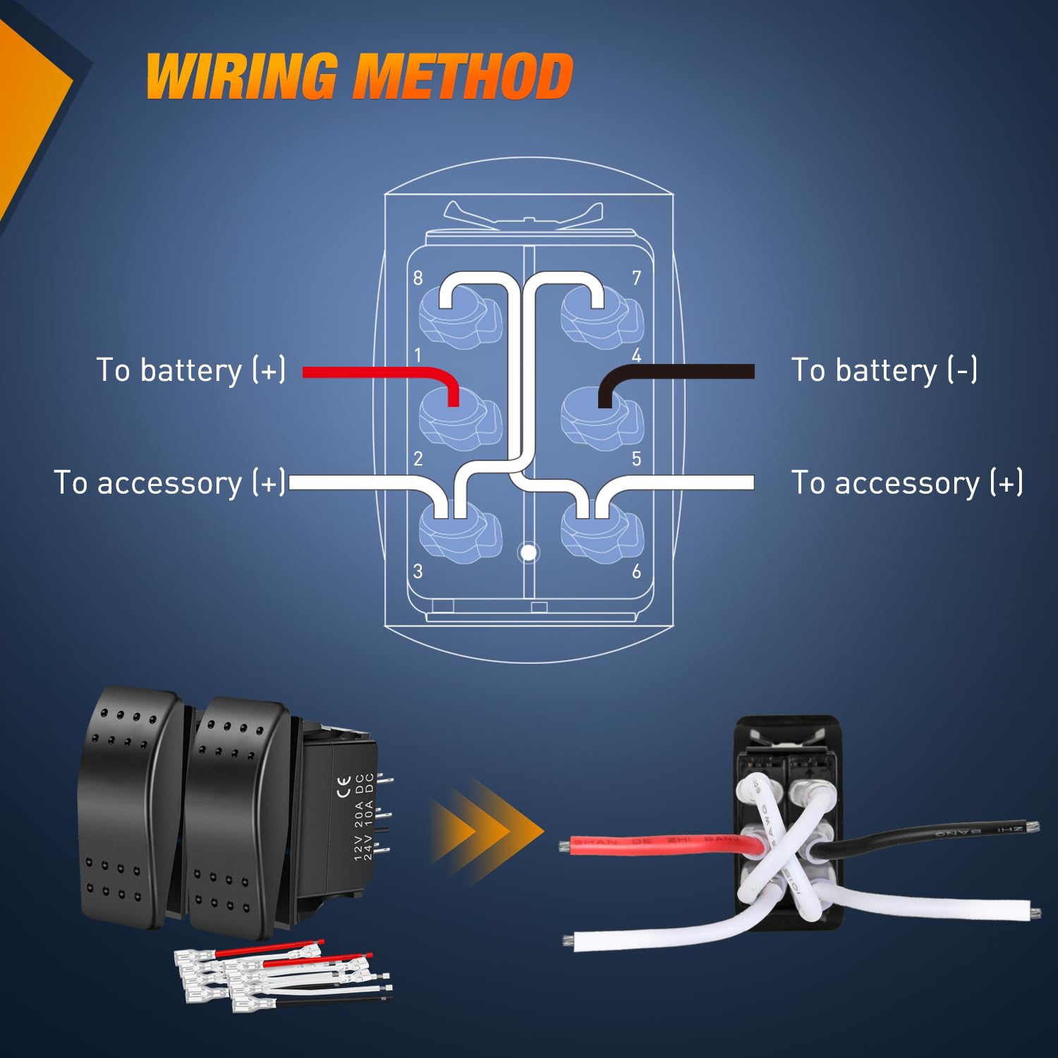 Nilight 2 Pack Waterproof Momentary Rocker Switches 6 Pin DPDT 20A/12V for Cars Trucks Boats ATVs UTVs RVs