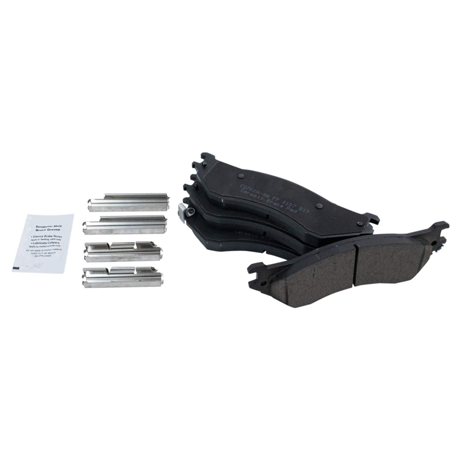 Trq Rear Brake Pad & Rotor Kit Brake Pads Brake Rotor Parking Brake Shoe Set Ceramic Compatible With 2001-2002 Dodge Ram 2500 Ra