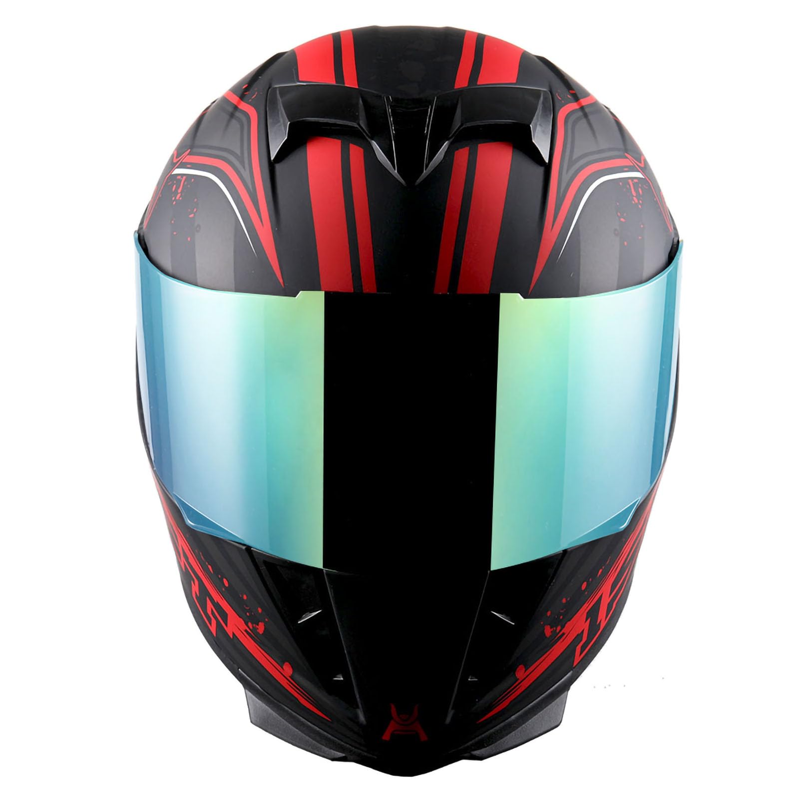 1STorm Motorcycle Full Face Helmet Skull King Matt Red+ One Extra Clear Shield, Size Medium (55-56 CM,21.7/22.0 Inch)