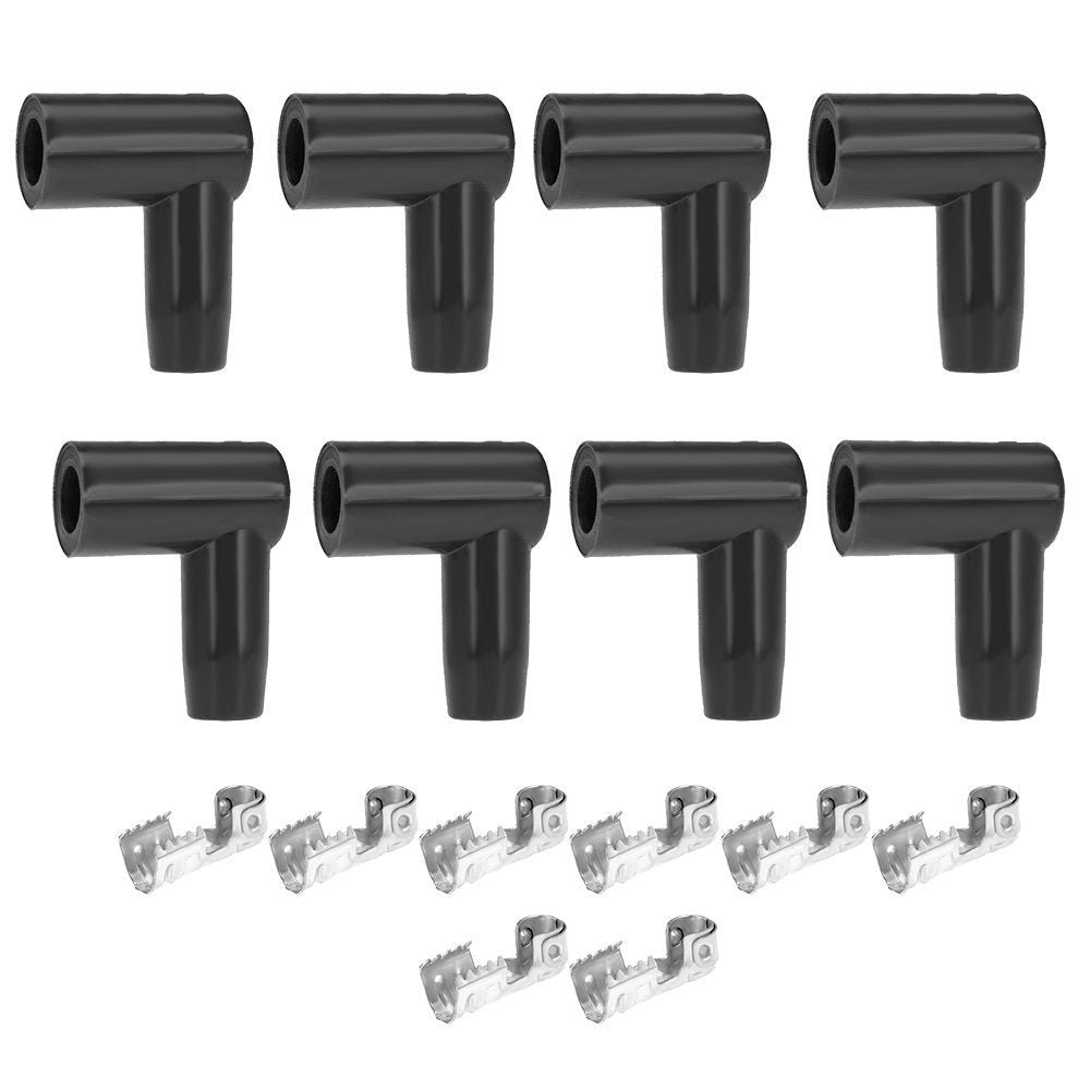 Spark Plug Boot Terminal Kit 90 Degree Spark Plug Boot Hei Distributor And Coil Boot Spark Plug Ignition Wire (8-Pack)