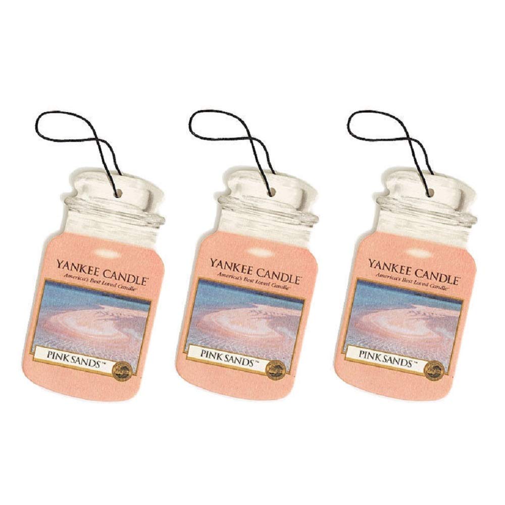 Yankee Candle Car Jar Pink Sands Air Freshener(Set Of 3)