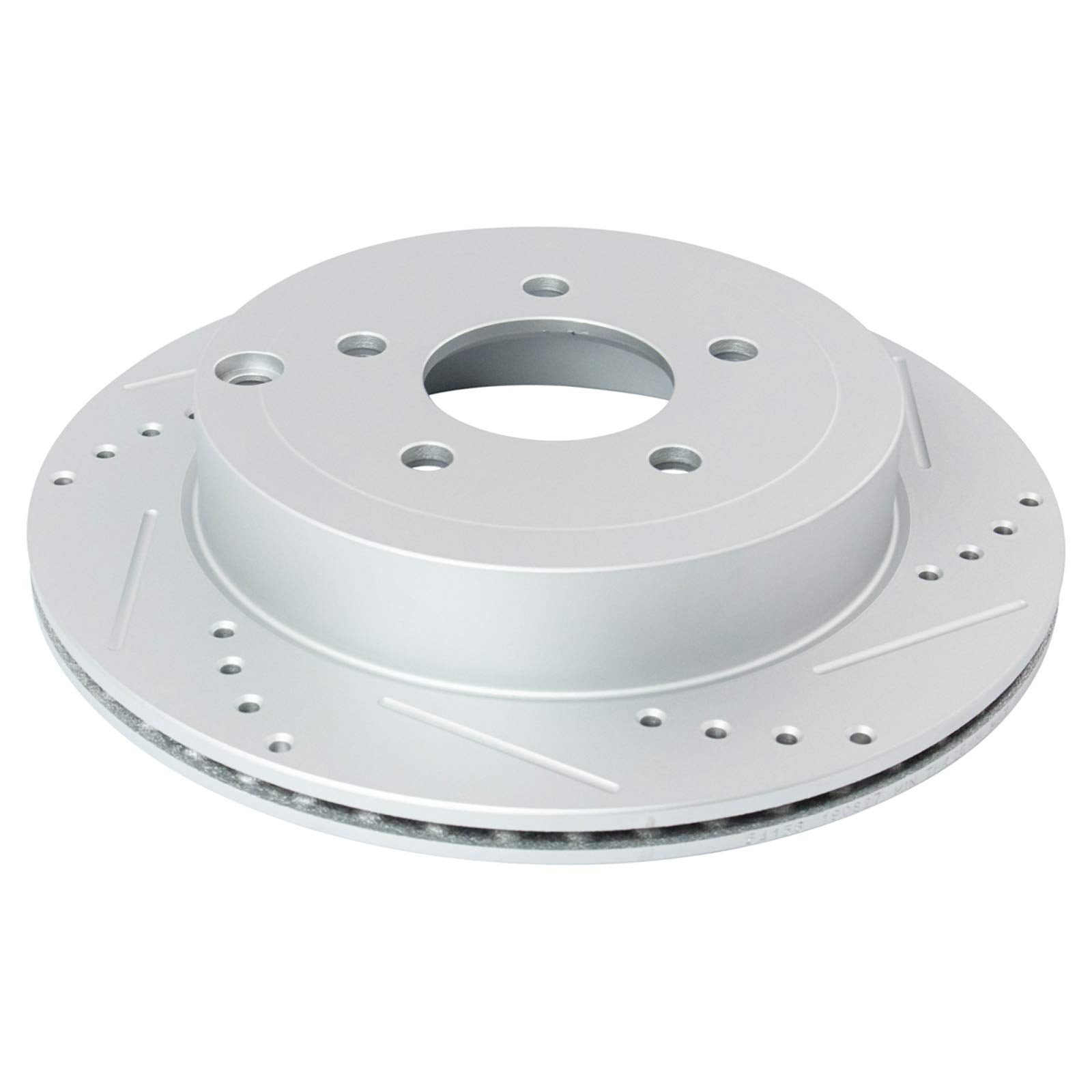 Trq Rear Performance Brake Rotors Set Vented Premium G-Coated Cross Drilled & Slotted Compatible With 2007-2010 Ford Edge Lincol