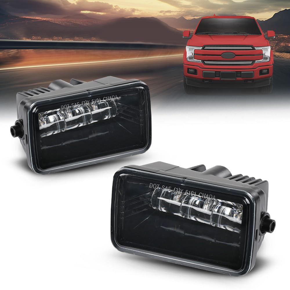ANDPLAY LED Fog Lights Assembly Pair Compatible with Ford F150 2015-2020 Fit Ford F250 F350 Super Duty 2017 2018 Front Bumper Dr