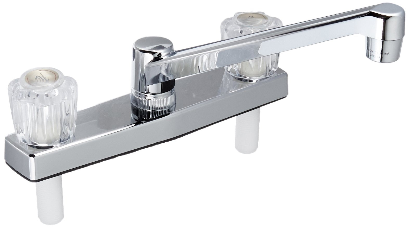 Ez-Flo Non-Metallic Kitchen Sink Faucet With 2 Handles, Chrome, 10122