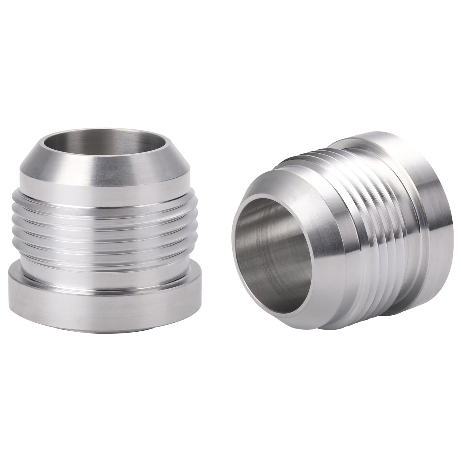 Podavelle 16AN Male Flare Weld On Fitting Bung Adapter for Fuel Oil Hose Tank Aluminum, Pack of 2