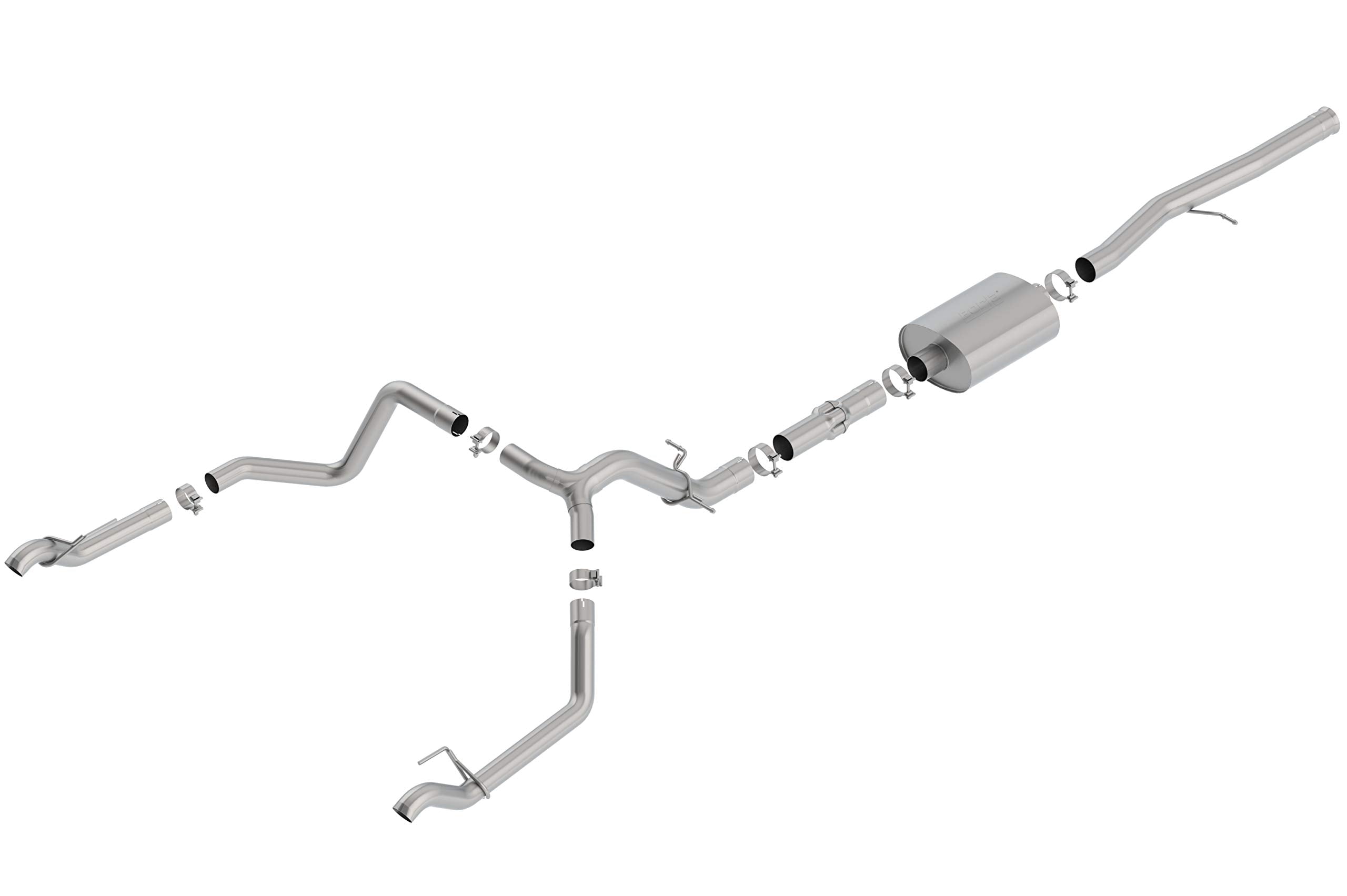 Borla 140775 Cat-Back Perf. Exhaust Sys. For '19-'23 Chevrolet Silverado 1500 V8 & Gmc Sierra 1500 V8 T-304 Stainlesss Steel Atak Sound Dual Split Rear Exit Single Outlet On Each Side Reuse O.E. Tips