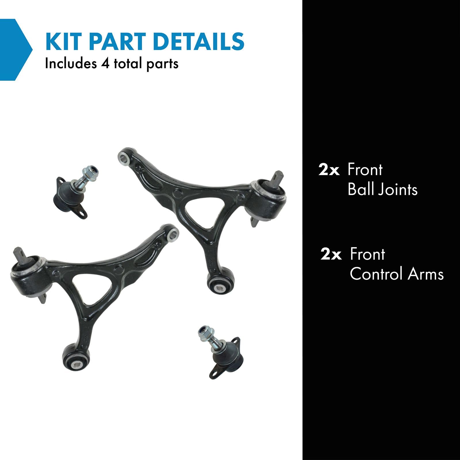 TRQ Front Lower Control Arm with Ball Joint Set Compatible with 2003-2014 Volvo XC90