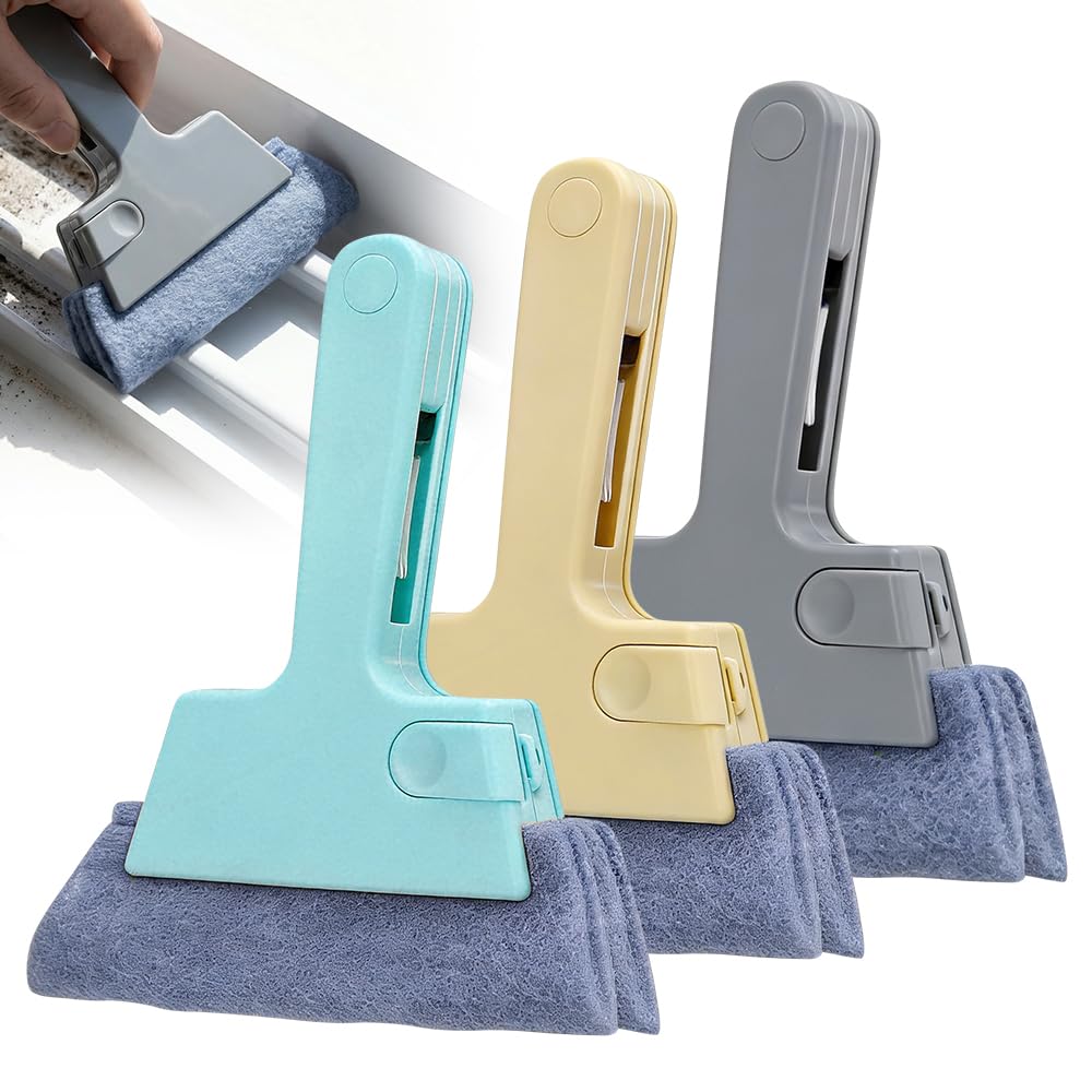 Magic Window Track Cleaner, Window Groove & Track Cleaning Brush Tools Set for Window Lides Gaps Tile Lines Shutter Car Vents (3