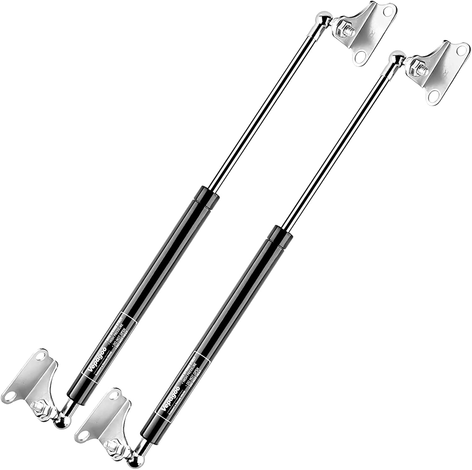 15 Inch 100Lb/445N Per Gas Shock Strut Spring For Tool Box Outdoor Cabinets Boat Bed Cover Door Lids And Other Custom Heavy Duty Project, A Set Of 2 With L Mounts Vepagoo