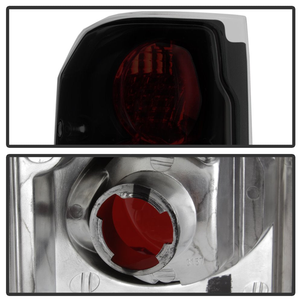 Acanii - For 1987-1996 Ford F150 F250 F350 Bronco Black Smoked Rear Tail Lights Brake Lamps Pair Driver & Passenger Side