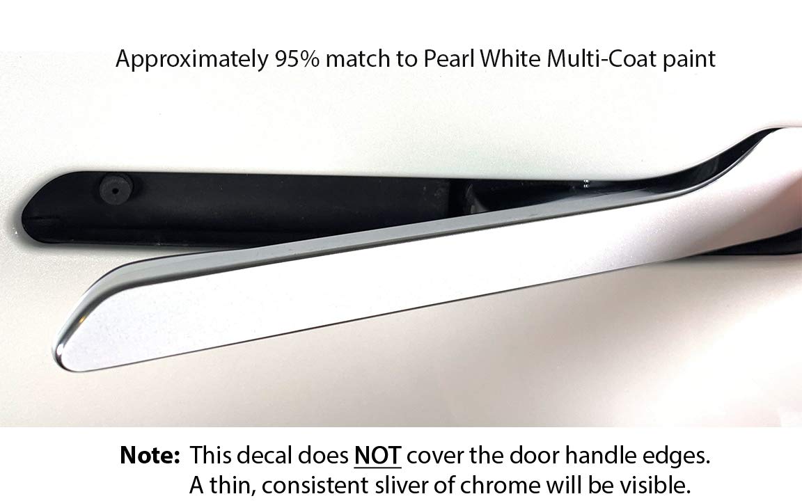 Custom Cut Graphics Tesla Model 3/Y Door Handle Wrap - Pearl White Multi-Coat, Standard Size, Premium Quality