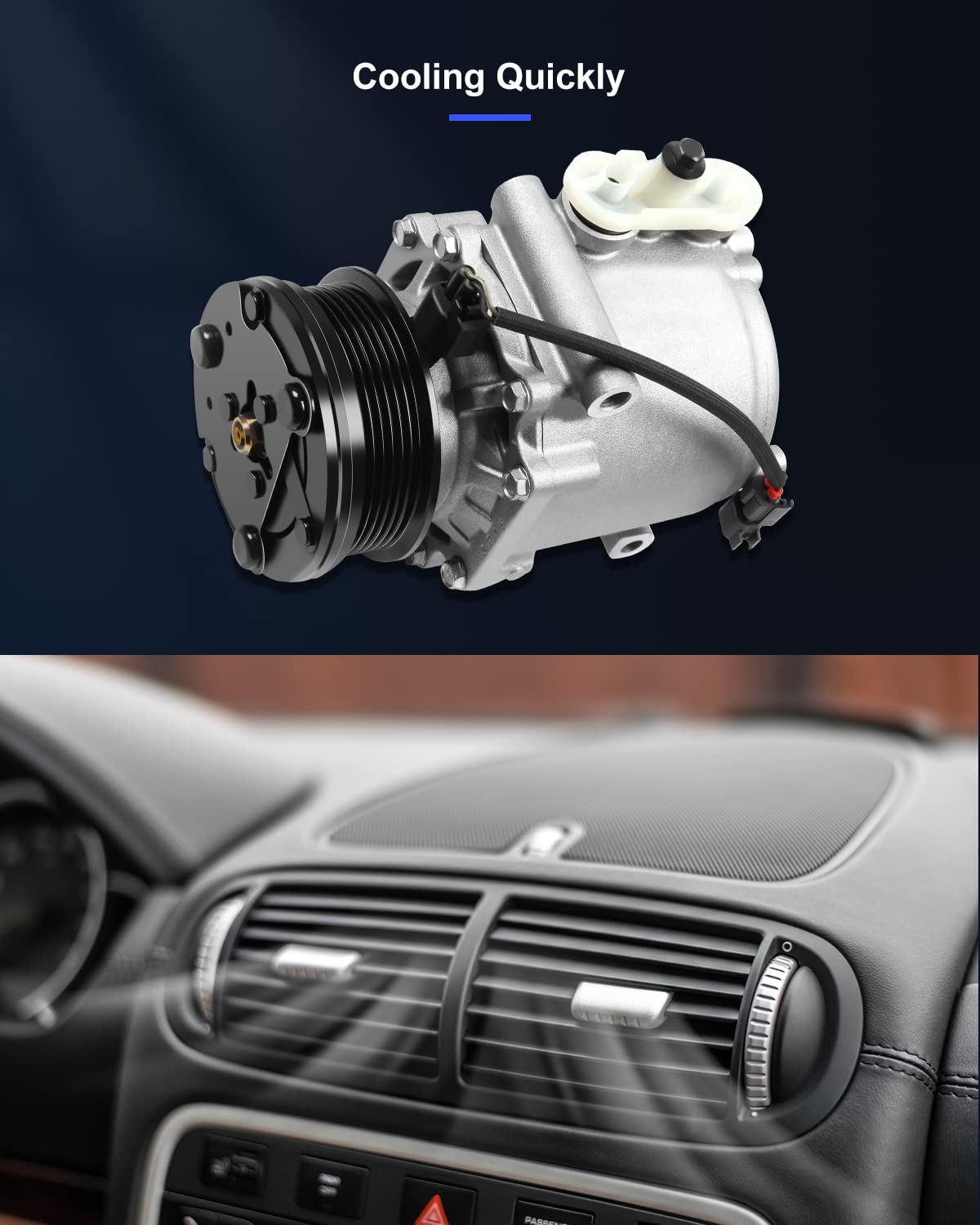 Eccpp Ac Compressor 2003-2005 Fit For Ford E-150 E-250 E-350 Explorer For Lincoln Navigator For Mercury Marauder 4.6L 5.4L A/C C