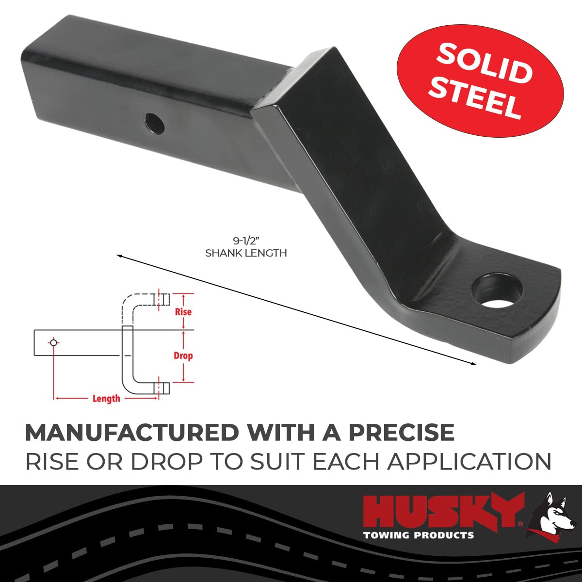 Husky Towing 2.5 Hollow Bm, Cl V, 9.5 L, 2.5 D