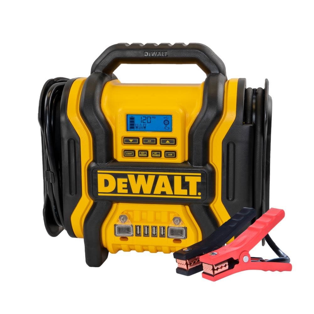 1600 Peak Amp Automotive Jump Starter, Portable Power - Four 15W Usb Ports, 500-Watt Inverter,120 Psi Air Compressor
