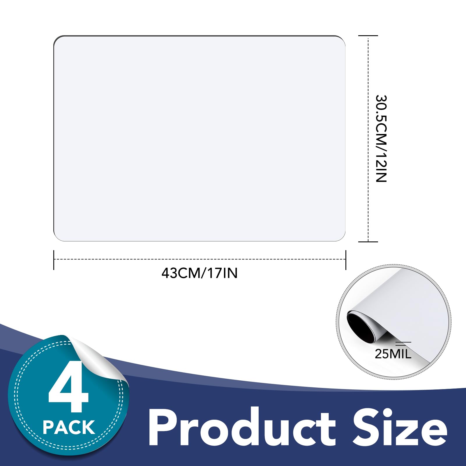 Diymag 4Pcs Blank Car Magnets,17X12 Inch Car Door Magnets Set Signs Rounded Corners Flexible Magnetic Bumper Sticker To Advertis